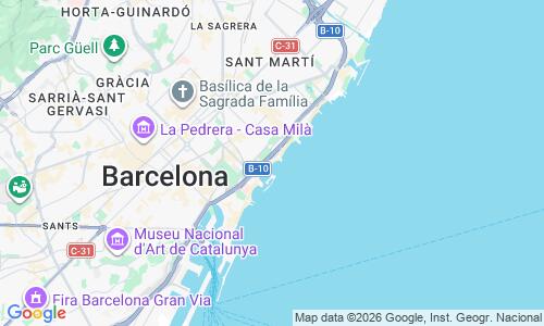 Ausschnitt der Weltkarte zu Platja de la Nova Icària