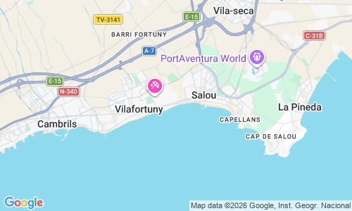 Ausschnitt der Weltkarte zu Platja de Ponent