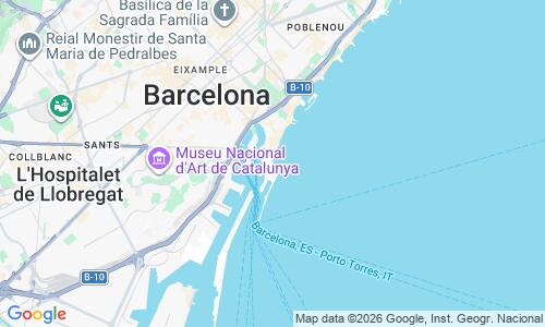 Ausschnitt der Weltkarte zu Platja de Sant Sebastià