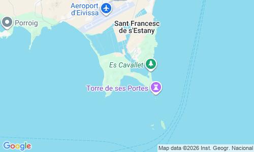 Ausschnitt der Weltkarte zu Platja de Ses Salines