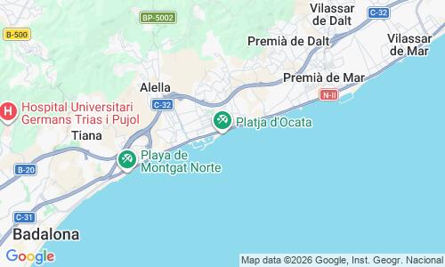 Ausschnitt der Weltkarte zu Platja d'Ocata