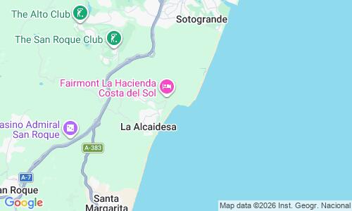 Ausschnitt der Weltkarte zu Playa Alcaidesa