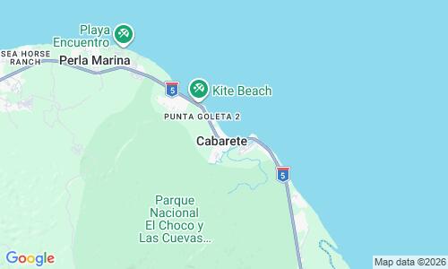 Ausschnitt der Weltkarte zu Playa Cabarete