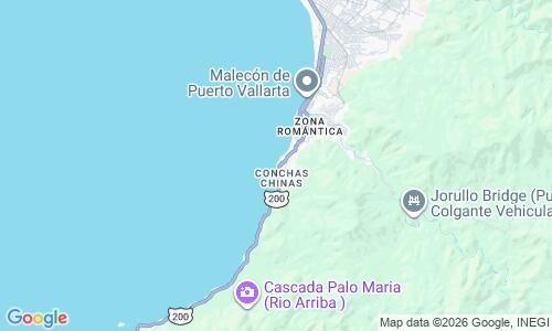 Ausschnitt der Weltkarte zu Playa Conchas Chinas