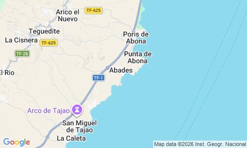 Ausschnitt der Weltkarte zu Playa de Abades