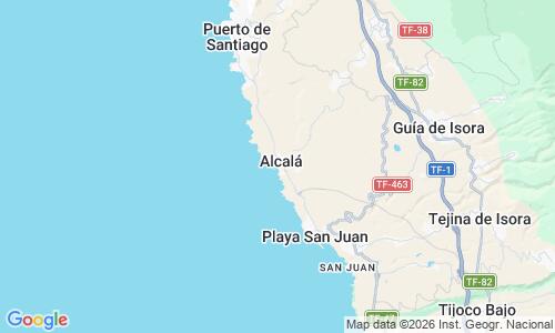Ausschnitt der Weltkarte zu Playa de Alcalá