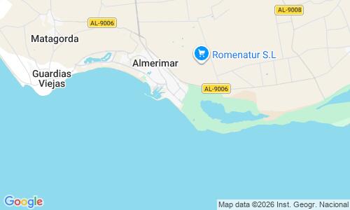 Ausschnitt der Weltkarte zu Playa de Almerimar