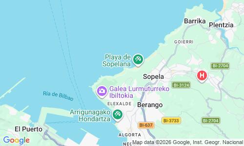 Ausschnitt der Weltkarte zu Playa de Azkorri