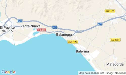 Ausschnitt der Weltkarte zu Playa de Balanegra