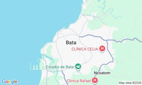 Ausschnitt der Weltkarte zu Playa de Bata