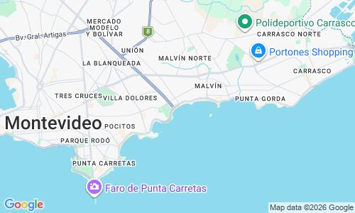 Ausschnitt der Weltkarte zu Playa de Buceo