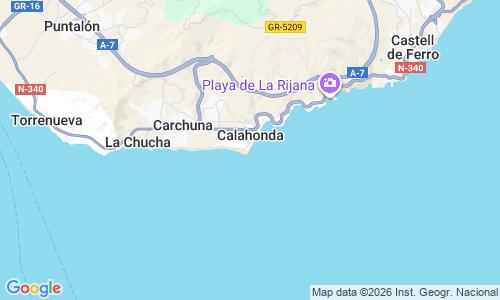 Ausschnitt der Weltkarte zu Playa de Calahonda