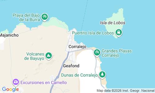 Ausschnitt der Weltkarte zu Playa de Corralejo