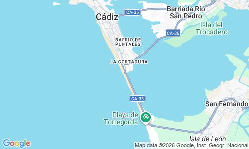 Ausschnitt der Weltkarte zu Playa de Cortadura