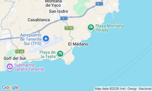 Ausschnitt der Weltkarte zu Playa de El Médano