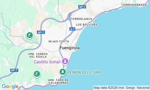 Ausschnitt der Weltkarte zu Playa de Fuengirola