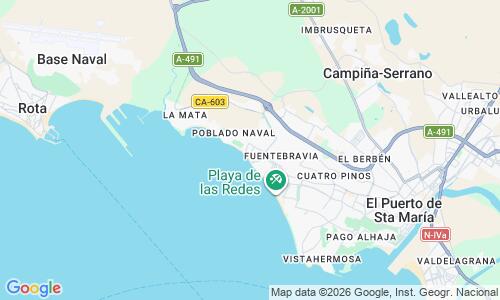 Ausschnit der Weltkarte zu Playa de Fuentebravía