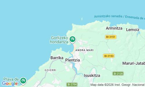 Ausschnitt der Weltkarte zu Playa de Gorliz