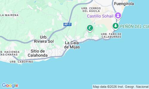 Ausschnitt der Weltkarte zu Playa de La Cala (La Cala de Mijas)