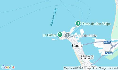Ausschnitt der Weltkarte zu Playa de la Caleta