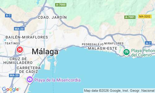 Ausschnitt der Weltkarte zu Playa de La Caleta Málaga