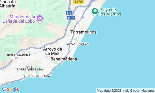 Ausschnitt der Weltkarte zu Playa de La Carihuela