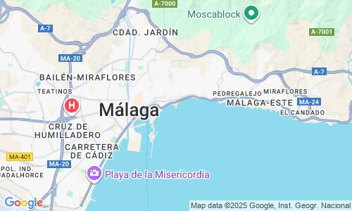 Ausschnitt der Weltkarte zu Playa de La Malagueta