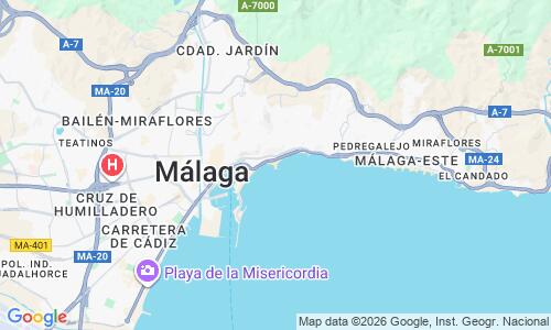 Ausschnitt der Weltkarte zu Playa de La Malagueta