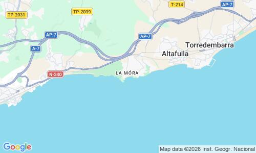 Ausschnitt der Weltkarte zu Playa de La Mora