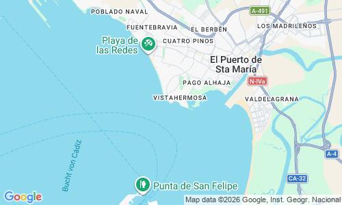 Ausschnitt der Weltkarte zu Playa de La Muralla