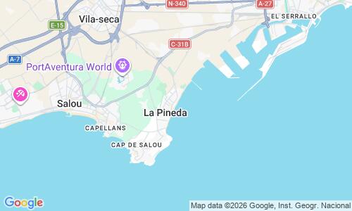 Ausschnit der Weltkarte zu Playa de la Pineda