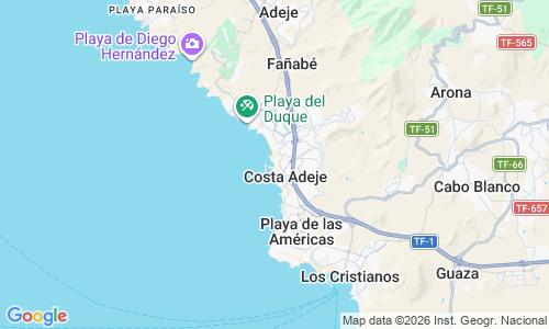 Ausschnitt der Weltkarte zu Playa de La Pinta