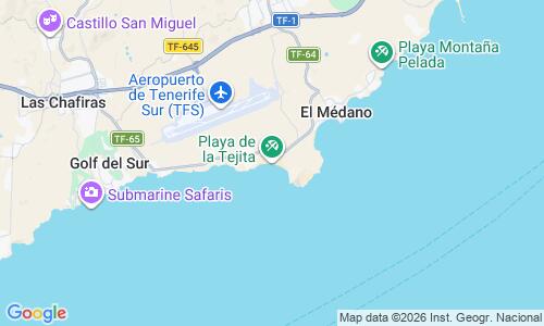 Ausschnitt der Weltkarte zu Playa de La Tejita