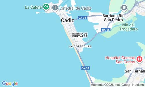 Ausschnitt der Weltkarte zu Playa de la Victoria