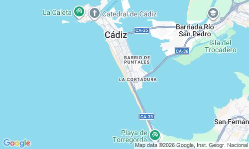 Ausschnitt der Weltkarte zu Playa de la Victoria