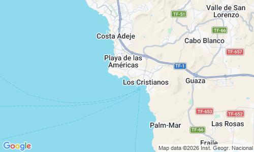 Ausschnitt der Weltkarte zu Playa de Las Vistas