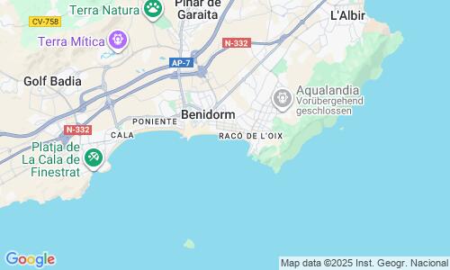 Ausschnitt der Weltkarte zu Playa de Levante