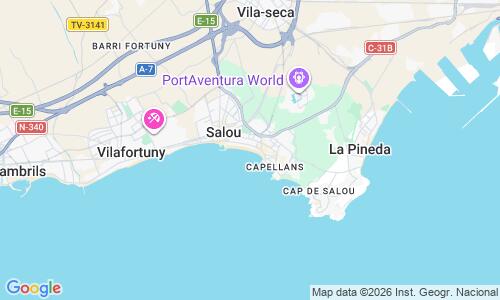 Ausschnitt der Weltkarte zu Playa de Llevant, Salou