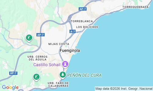 Ausschnitt der Weltkarte zu Playa de Los Boliches