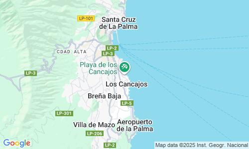 Ausschnitt der Weltkarte zu Playa de Los Cancajos