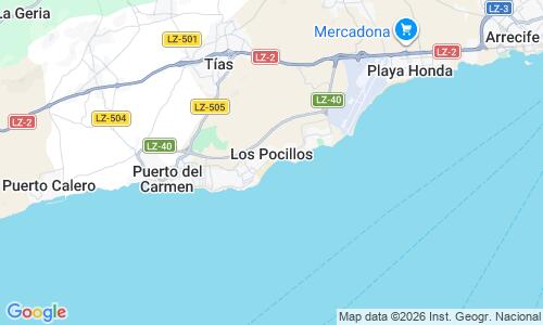 Ausschnitt der Weltkarte zu Playa de Los Pocillos