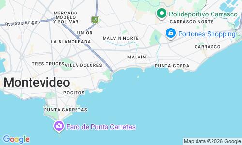 Ausschnitt der Weltkarte zu Playa de Malvín