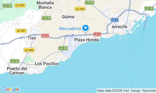 Ausschnitt der Weltkarte zu Playa de Matagorda