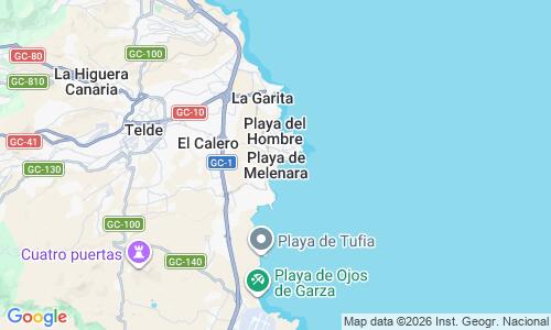 Ausschnitt der Weltkarte zu Playa de Melenara
