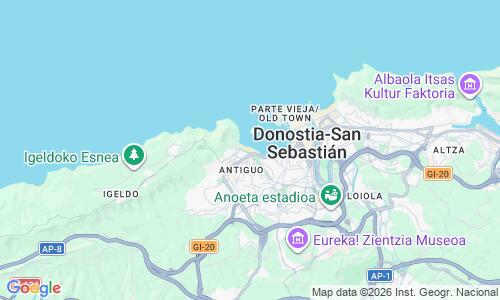 Ausschnitt der Weltkarte zu Playa de Ondarreta