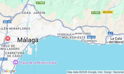 Ausschnitt der Weltkarte zu Playa de Pedregalejo