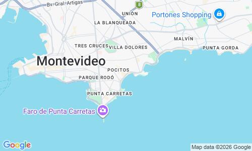 Ausschnitt der Weltkarte zu Playa de Pocitos