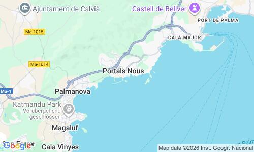 Ausschnitt der Weltkarte zu Playa de Portals Nous