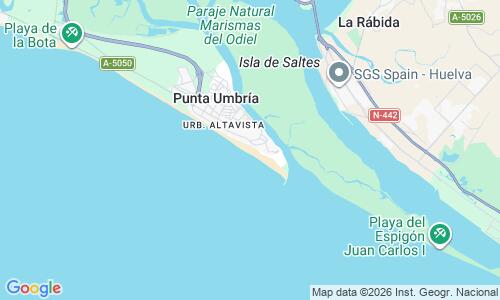 Ausschnitt der Weltkarte zu Playa de Punta Umbria