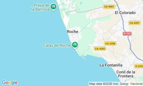 Ausschnitt der Weltkarte zu Playa de Roche